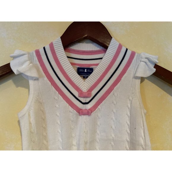 Girls Size 8Y Nicholas & Bears White & Pink Cotton Sweater - Picture 2 of 3